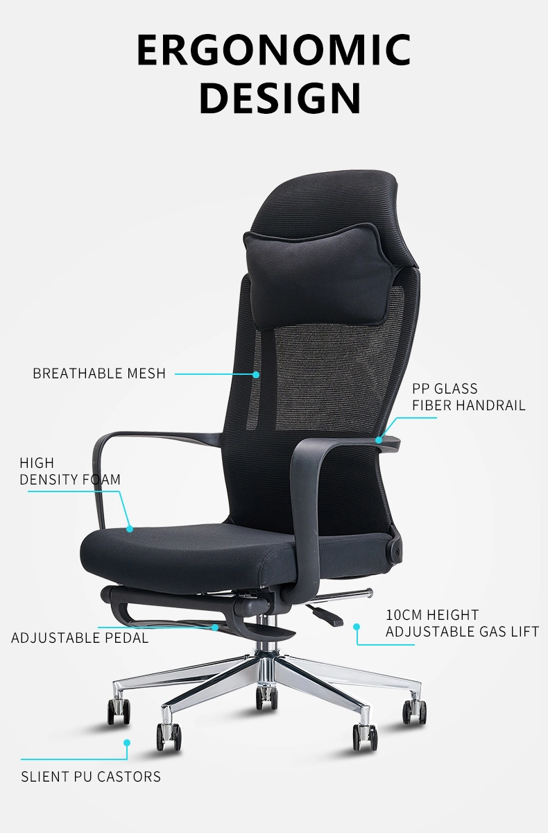 Good Quality Black Swivel Rocking Staff Computer Mesh Fabric Ergonomic Office Chair