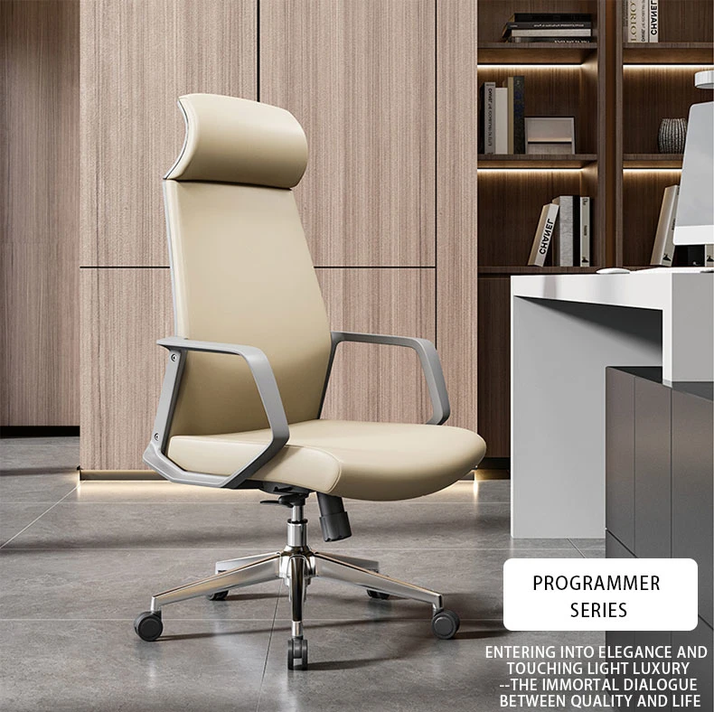 Sample Customization Luxury Ergonomic Design High Back Leather Office Chair Boss Manger Director Modern PU Synthetic Leather Executive Conference Chairs