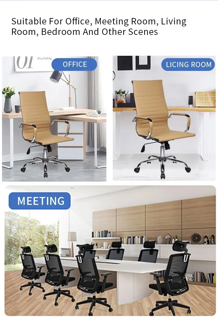 Mesh Back Upholstery Adjustable Arms Seat Fabric Cushion Seat High Back Manager PU + PVC Cover 62*22.5*55cm Office Chair