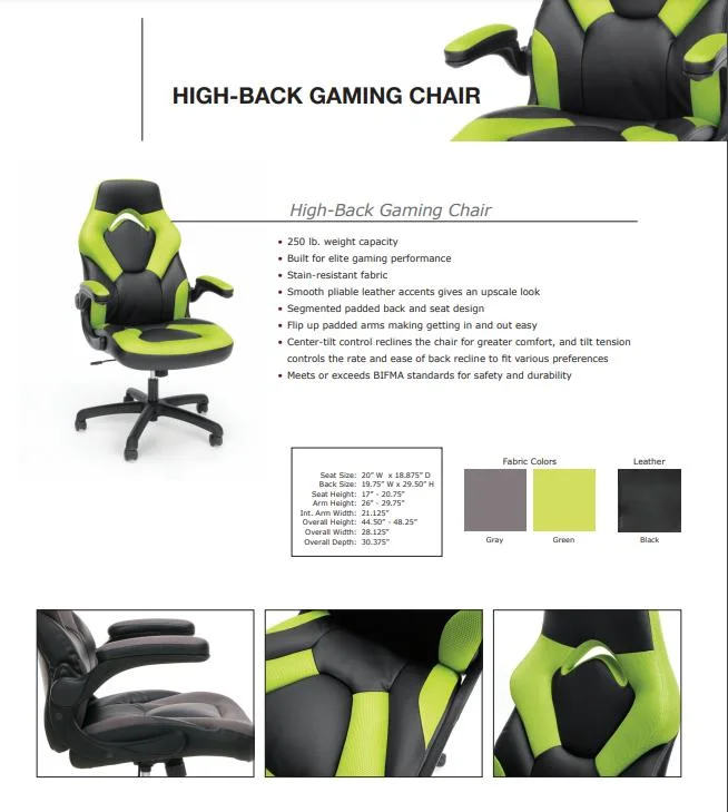 Ergonomic High Back Swivel Computer Leather Racing Gaming Office Chair
