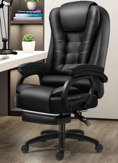 Home Massage Liftable Swivel Gaming Computer Boss Office Chair with Footrest