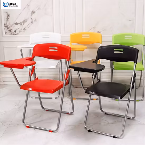 PVC Mesh Fabric Stack Training Chair with Folding Writing Pad