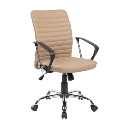 Wholesale Cheap Modern Black Back Mesh Ergonomic Executive Staff Working Swivel Computer PU + PVC Cover 62*22.5*55cm Office Chair
