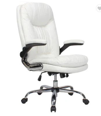 Exclusive White Luxury Modern High Back Swivel Comfortable Ergonomic PU Leather Office Desk Chair
