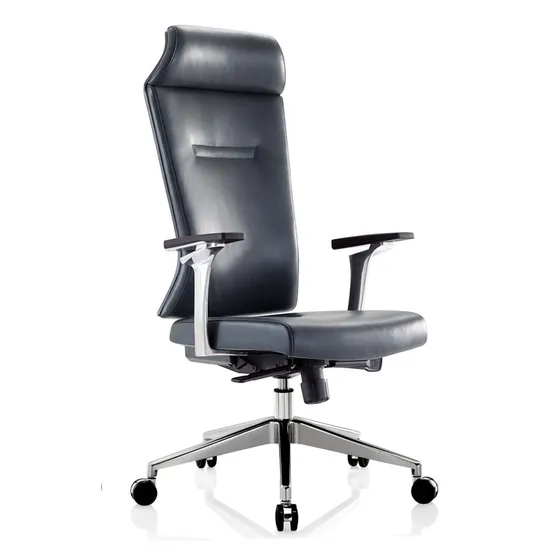 Office Furniture PU Leather Black Conference Adjustable Rolling Swivel Computer Chair 