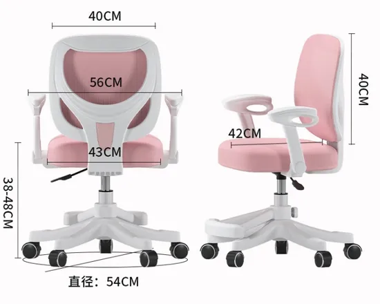 2024 Poland Hot Sale Kids Gaming Chair Kids Study Chair Auto Brake Casters Adjustable Cute Pink Girls Study Desk Chair for Home 