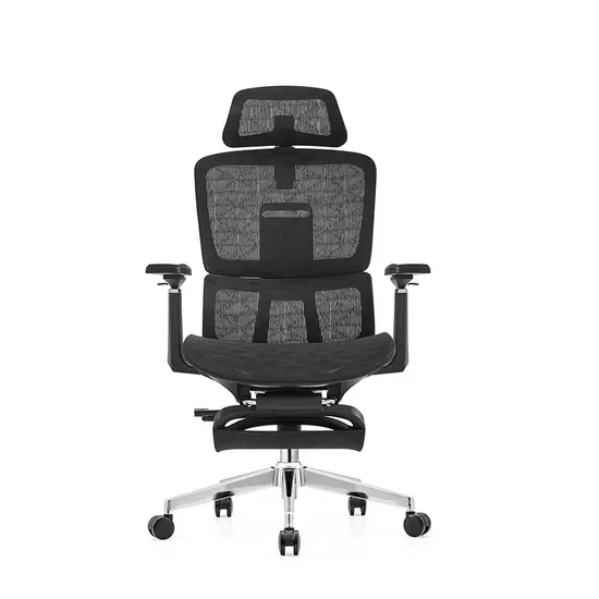 Factory Price Adjustable Height 2D Headrest PU 4D Handrail Mesh Office Chair 