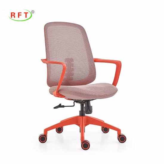 MID Back Chair Office Furniture Swiveling Chair with Mesh Back and Fabric Seat