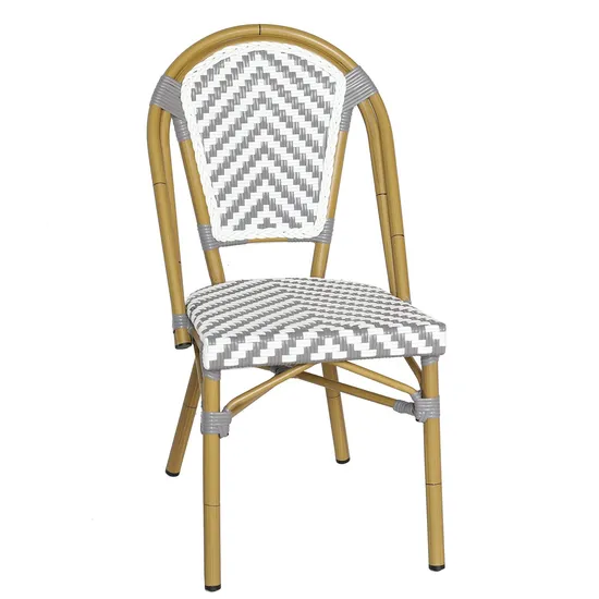 Living Room Outdoor Metal Restaurant Rattan Rope Furniture Wood Color Mesh Fabric Cafe Chair 