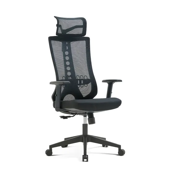 2024 China Factory Price Modern Office Furniture Black High Back Lumbor Support Staff Mesh Back Conference Room Ergonomic Fabric Chair Ergo Human Chairs 