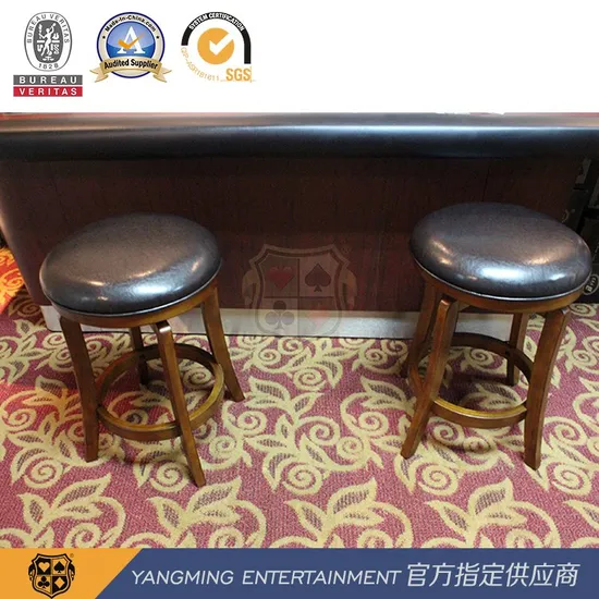 Imported Solid Wood Swivel Bar Chair Oak Casino High Bar Dining Chair 