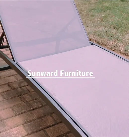 Fashion Outdoor Leisure Patio Customized Beach Chair Garden Resort Hotel Swimming Pool Aluminum Textliene Mesh Fabric Sunbed 