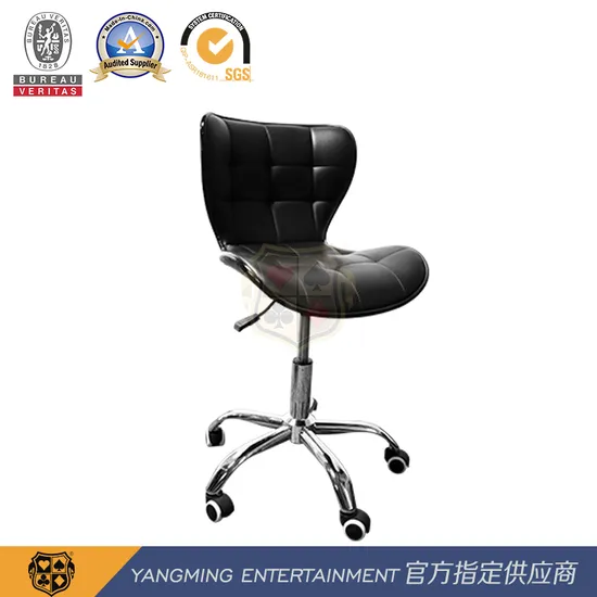 Baccarat Dragon Tiger Poker Table Customized Black Lifting Pulley Dealer Licensing Chair Ym